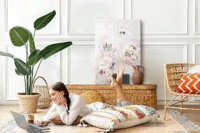 Prikbord van kurk Pioenrozen