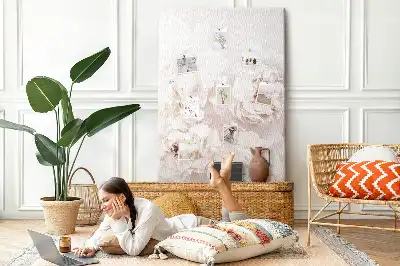 Prikbord van kurk Pioenrozen