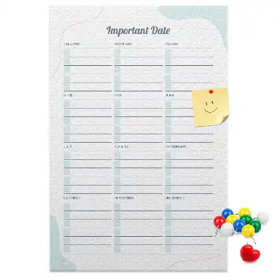 Prikbord voor belangrijke data