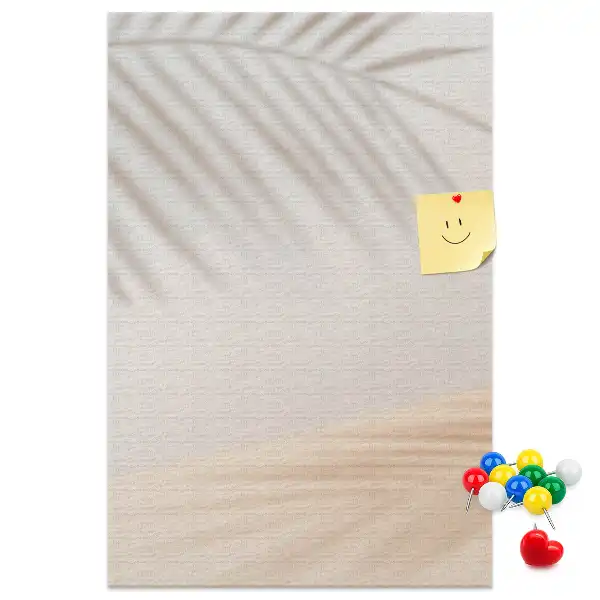 Prikbord van kurk Schaduw van een palmblad