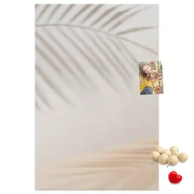 Prikbord van kurk Schaduw van een palmblad