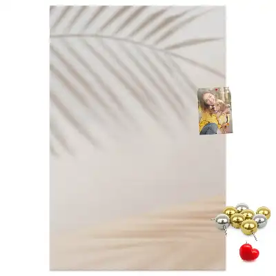 Prikbord van kurk Schaduw van een palmblad