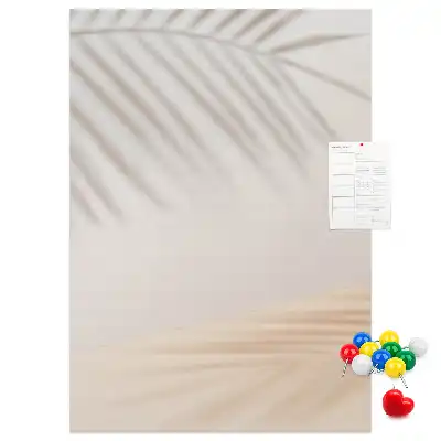 Prikbord van kurk Schaduw van een palmblad