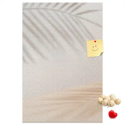 Prikbord van kurk Schaduw van een palmblad
