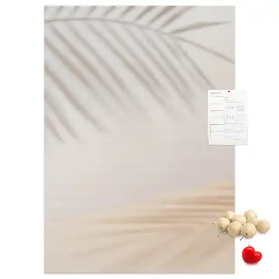 Prikbord van kurk Schaduw van een palmblad