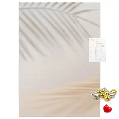Prikbord van kurk Schaduw van een palmblad