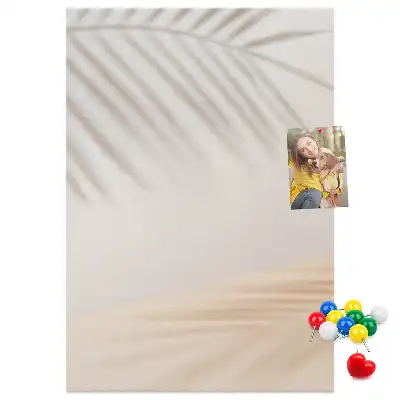 Prikbord van kurk Schaduw van een palmblad
