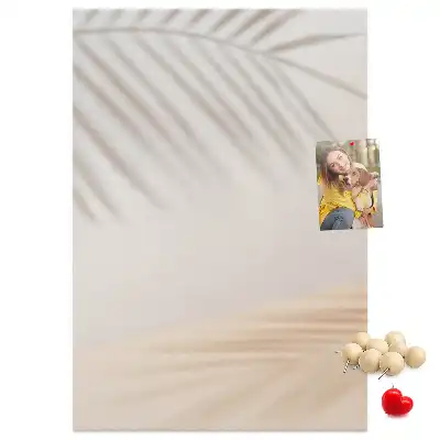 Prikbord van kurk Schaduw van een palmblad