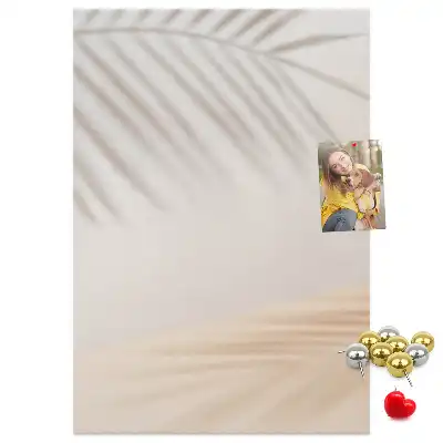 Prikbord van kurk Schaduw van een palmblad