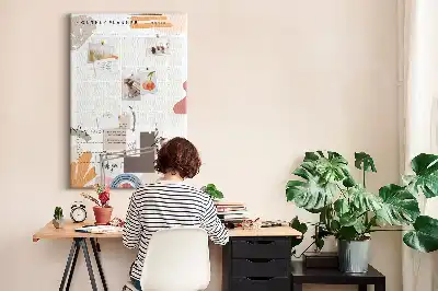 Prikbord van kurk Maandelijks schema