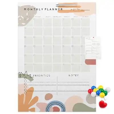 Prikbord van kurk Maandelijks schema