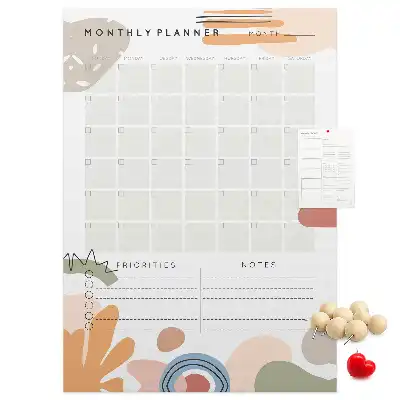Prikbord van kurk Maandelijks schema