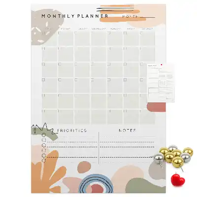 Prikbord van kurk Maandelijks schema