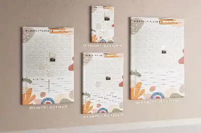 Prikbord van kurk Maandelijks schema