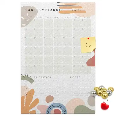 Prikbord van kurk Maandelijks schema