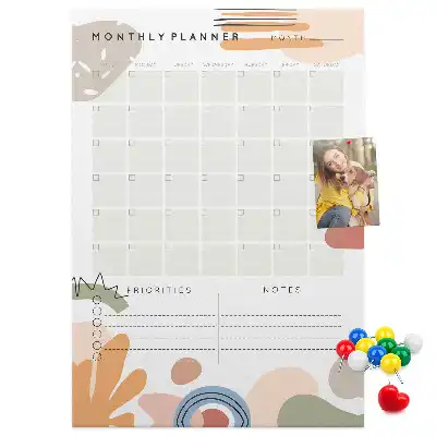 Prikbord van kurk Maandelijks schema