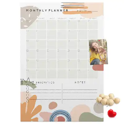 Prikbord van kurk Maandelijks schema