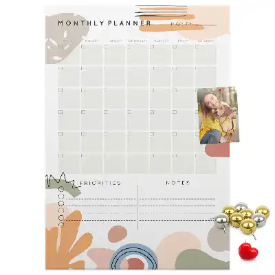 Prikbord van kurk Maandelijks schema