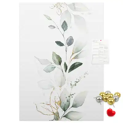 Prikbord van kurk Een plantenscheut met bladeren