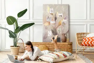 Prikbord van kurk Plantenaquarel