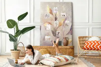 Prikbord van kurk Plantenaquarel