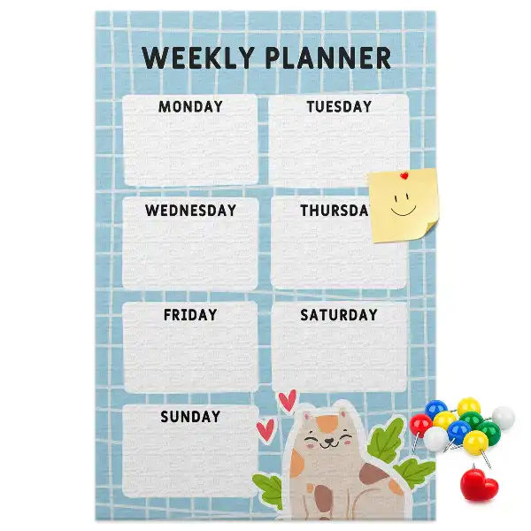 Prikbord van kurk Weekschema