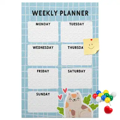 Weekplanner prikbord van kurk
