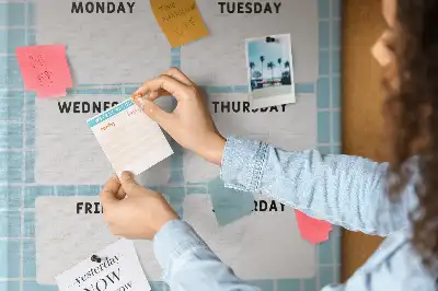 Prikbord van kurk Weekschema