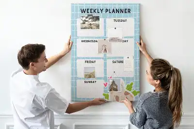 Prikbord van kurk Weekschema