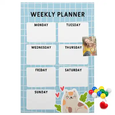 Prikbord van kurk Weekschema