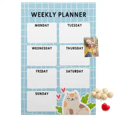Prikbord van kurk Weekschema