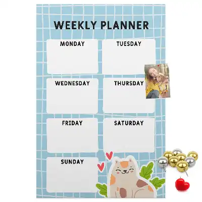 Prikbord van kurk Weekschema