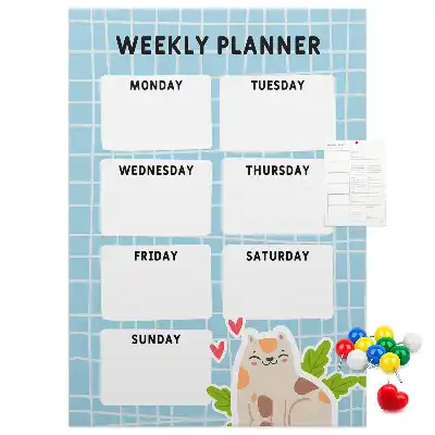 Prikbord van kurk Weekschema