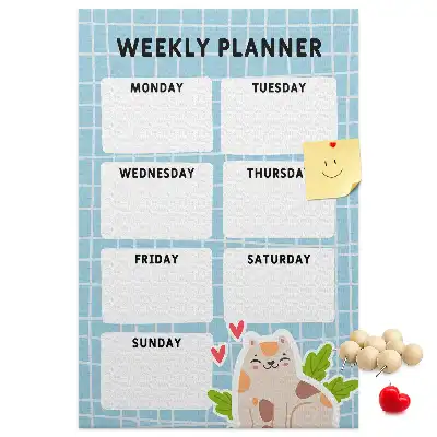 Prikbord van kurk Weekschema