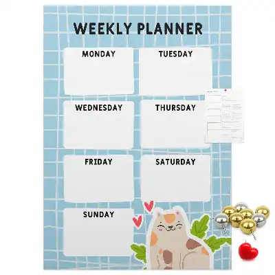 Prikbord van kurk Weekschema