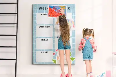 Prikbord van kurk Weekschema