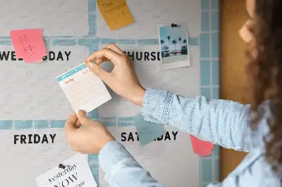 Prikbord van kurk Weekschema