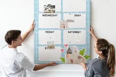 Prikbord van kurk Weekschema