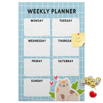 Prikbord van kurk Weekschema