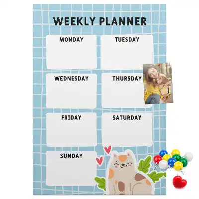 Prikbord van kurk Weekschema