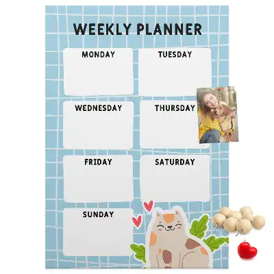 Prikbord van kurk Weekschema