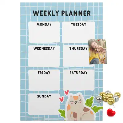 Prikbord van kurk Weekschema
