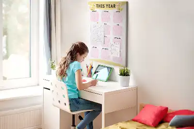 Prikbord van kurk Jaarkalender