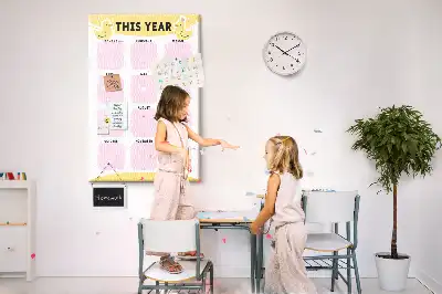 Prikbord van kurk Jaarkalender