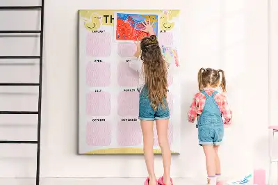 Prikbord van kurk Jaarkalender