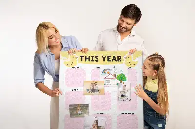 Prikbord van kurk Jaarkalender