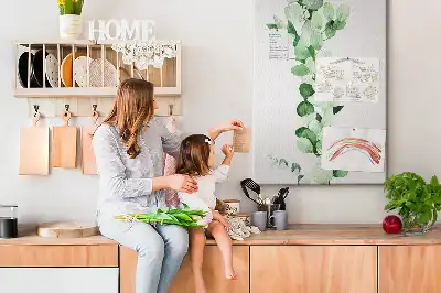 Prikbord van kurk Een tak met bladeren