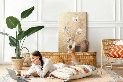 Prikbord van kurk Exotische vakantie met een palmboom