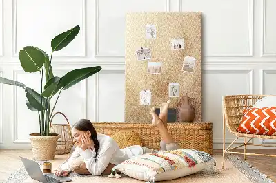 Prikbord van kurk Exotische vakantie met een palmboom