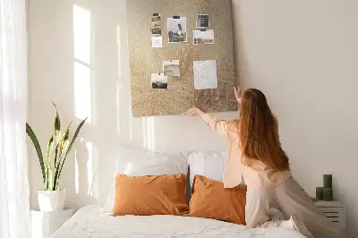 Prikbord van kurk Exotische vakantie met een palmboom
